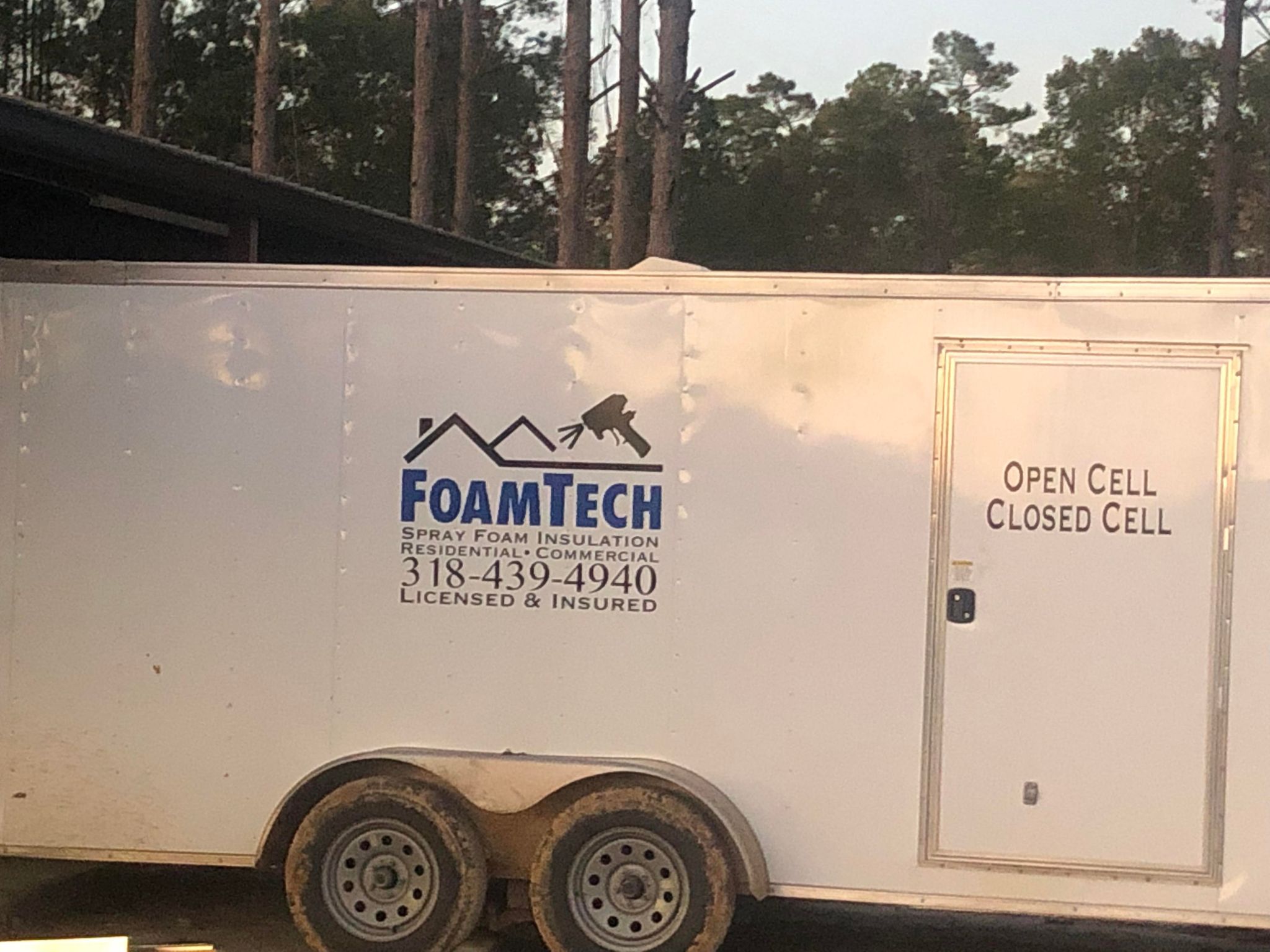 FoamTech Spray foam insulation Trailer on jobsite