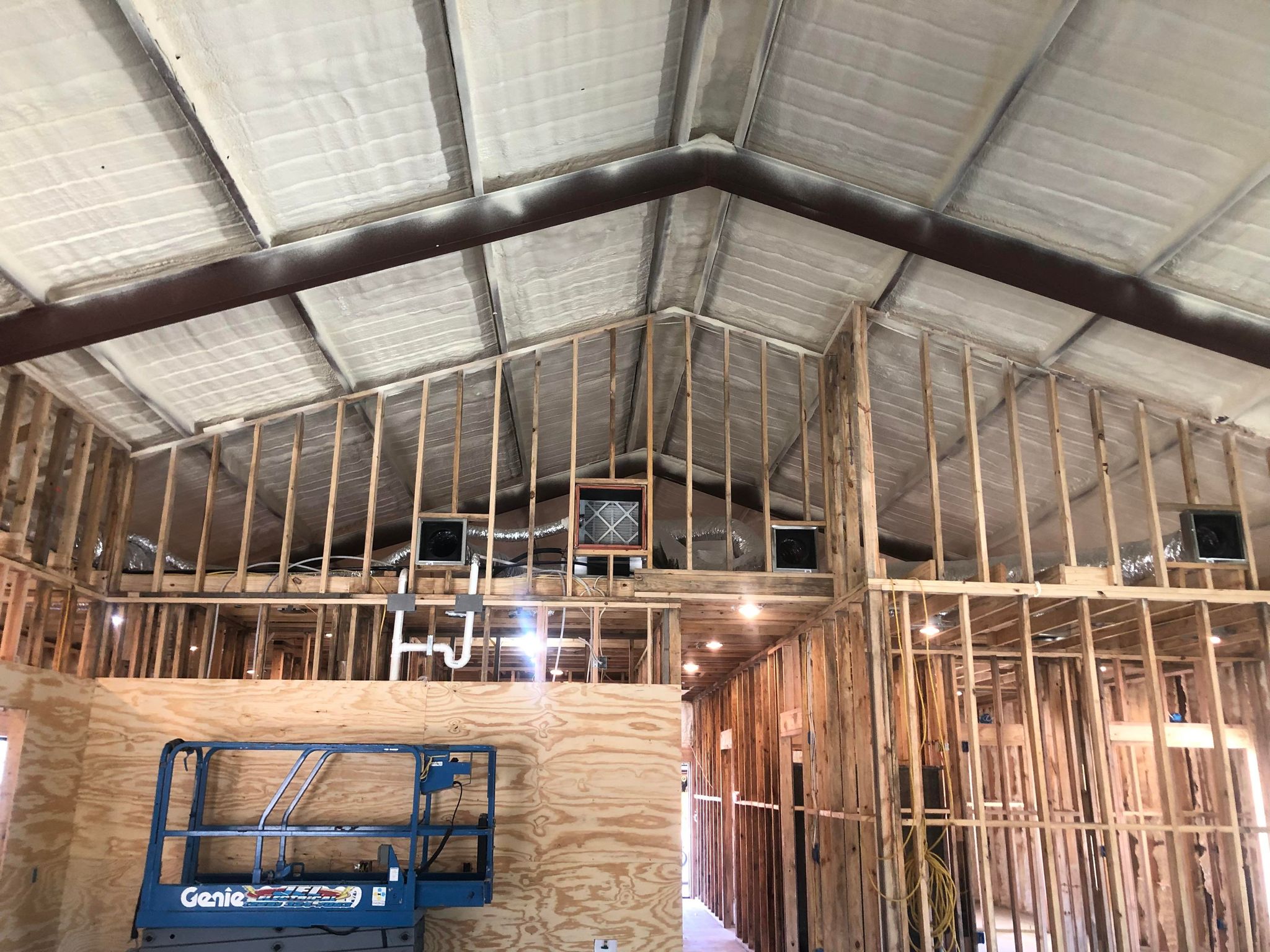 metal building roofline spray foam insulation Louisiana